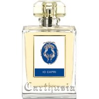 Carthusia Io Capri Eau de Parfum 50 ml, clear glass bottle with ornate cap and blue emblem label.