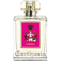 Clear glass bottle of Carthusia Tuberosa Eau de Parfum, 50 ml, with a pink label and ornate cap.