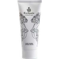 White Carthusia Uomo After Shave cream tube, 100 ml, with ornate black design and logo.