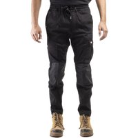 Black Caterpillar Dynamic Trouser, size 40, with drawstring waist and reinforced knee patches.