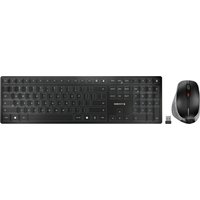 Black CHERRY DW 9500 SLIM keyboard with numeric keypad and wireless mouse, includes USB receiver.