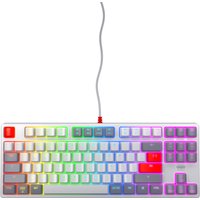 CHERRY K4V2 RGB Tenkeyless Retro mechanical keyboard with colorful backlit keys and a compact, wired design.