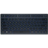 Compact black Cherry KW 7100 MINI BT keyboard with QWERTY layout and Bluetooth connectivity.