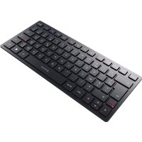 Black CHERRY KW 9200 MINI keyboard, compact design, wireless USB, RF, Bluetooth connectivity, slim keys.