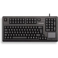 Black CHERRY TouchBoard G80-11900 keyboard, USB, QWERTZ layout, integrated touchpad, German labeling.