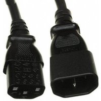 Black Cisco 3m power cable with C13 and C14 couplers, textured grip on connectors.