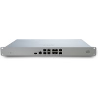 Silver Cisco Meraki MX95 firewall, 1U rackmount, multiple Ethernet ports, sleek front panel design.