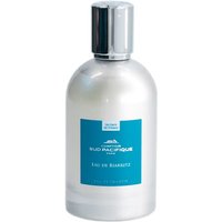 Clear glass bottle with silver cap, blue label reading "Eau De Biarritz" by Comptoir Sud Pacifique, 100 ml unisex perfume.