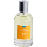 Clear glass bottle of Pomelo Fizz Eau de Toilette with silver cap and orange label, 100 ml size.