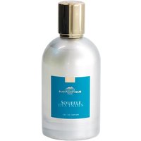 Clear bottle with blue label, gold cap, containing Comptoir Sud Pacifique Souffle des Indes Eau de Parfum 100 ml.