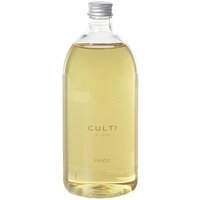 Clear bottle of Culti Fuoco Stile Diffusore 1000 ml refill with amber liquid and silver screw cap.