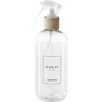 Clear bottle of Culti Tessuto Musk Room Spray with beige trigger nozzle and minimalist label design.