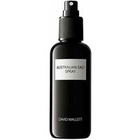 Black spray bottle labeled "Australian Salt Spray" by David Mallett, 150 ml, with a sleek design and pump nozzle.
