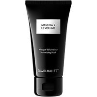Black tube of David Mallett Mask N2, 50 ml, with white label and flip-top cap for volumizing hair treatment.