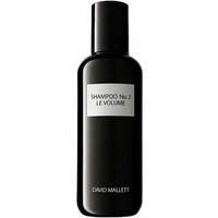Black bottle of David Mallett Shampoo N2, 250 ml, with white label and black cap.