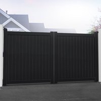 Devon Premium Metal Driveway Double Gates - Black - image 2