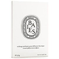 White Diptyque Baies car diffuser refill box with black text and oval logo design.