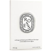 White Diptyque Roses car diffuser refill box with black text and oval logo design.