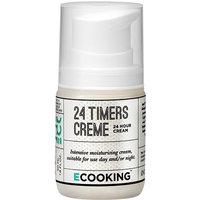 White Ecooking 24 Hours Cream bottle with pump dispenser and black text label, 50 ml size.