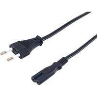 Black Equip power cord, C7 to 2-pin Euro plug, 1.8m length, with smooth finish and rounded connector ends.