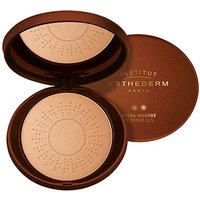 Bronze compact with mirror, featuring Esthederm Poudre Bronzante pressed powder in a circular design.