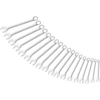 Silver Expert 16-piece combination spanner set, arranged in ascending size, featuring open and ring ends.