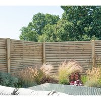 Forest 6' x 5' Pressure Treated Double Slatted Fence Panel - image 2