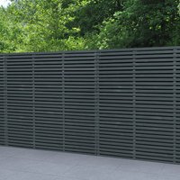 Forest 6' x 6' Contemporary Grey Double Slatted Fence Panel - image 2