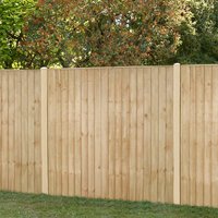 Forest 6' x 6' pressure treated vertical closeboard fence panel, natural wood finish, sturdy construction.