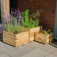 Forest Kendal Square Wooden Garden Planter Set of 3 - image 2