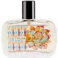 Fragonard Bigarade Jasmin Eau de Parfum 50 ml, clear bottle with colorful floral design and black cap.