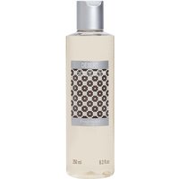 Clear bottle of Fragonard Desert Shower Gel, 250 ml, with silver cap and geometric patterned label.