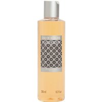 Clear bottle of Fragonard Eau de Hongrie Shower Gel, 250 ml, with silver cap and ornate black and white label.