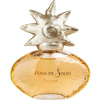 Fragonard Grain de Soleil perfume, amber liquid in oval bottle with gold sun-shaped cap, 50ml.