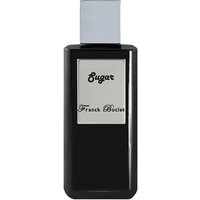 Black rectangular Franck Boclet Sugar Parfum bottle, silver cap, and label with black text, 100 ml unisex sweet perfume.