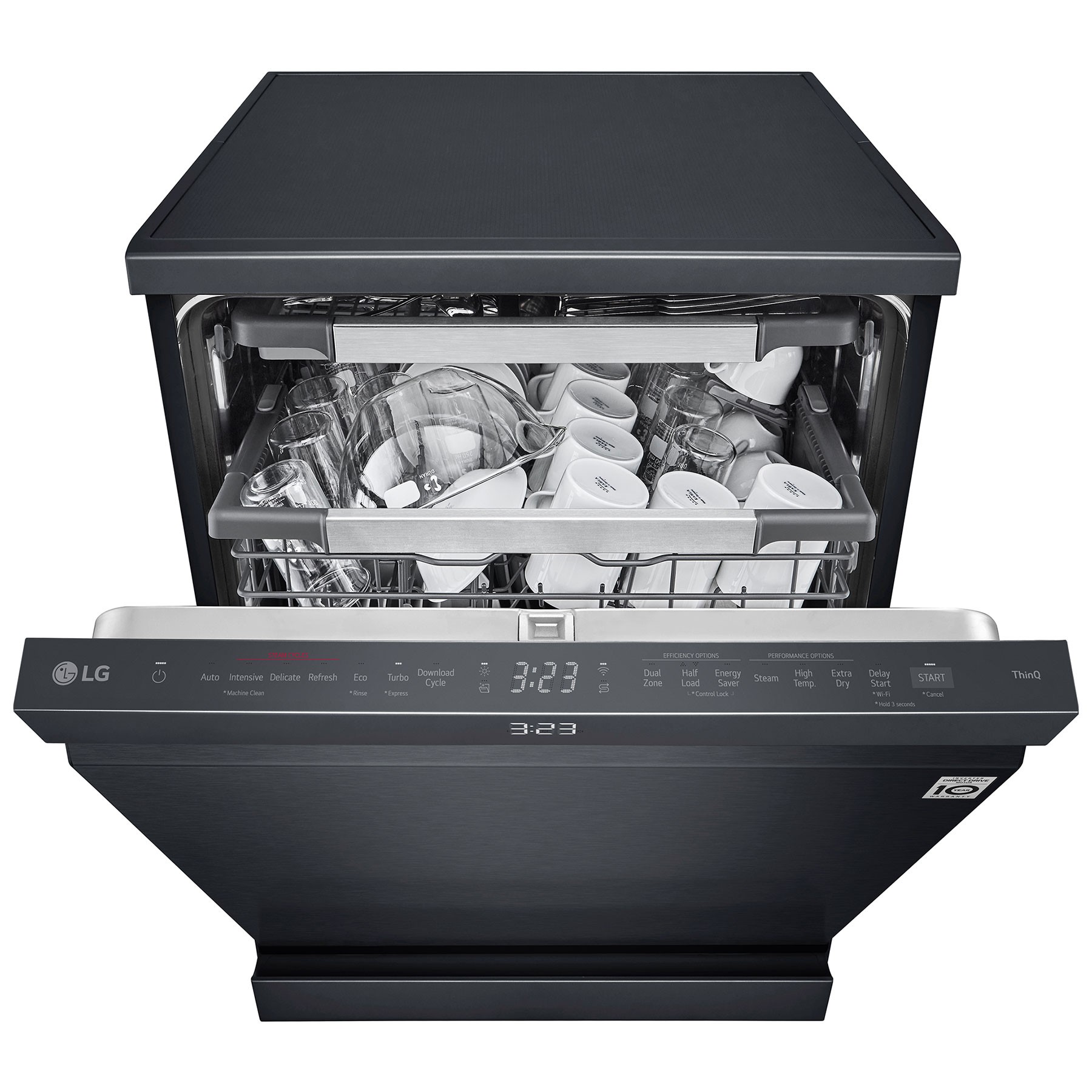 Full Size Truesteam Dishwasher, 14 Place Settings - Matte Black - image 2