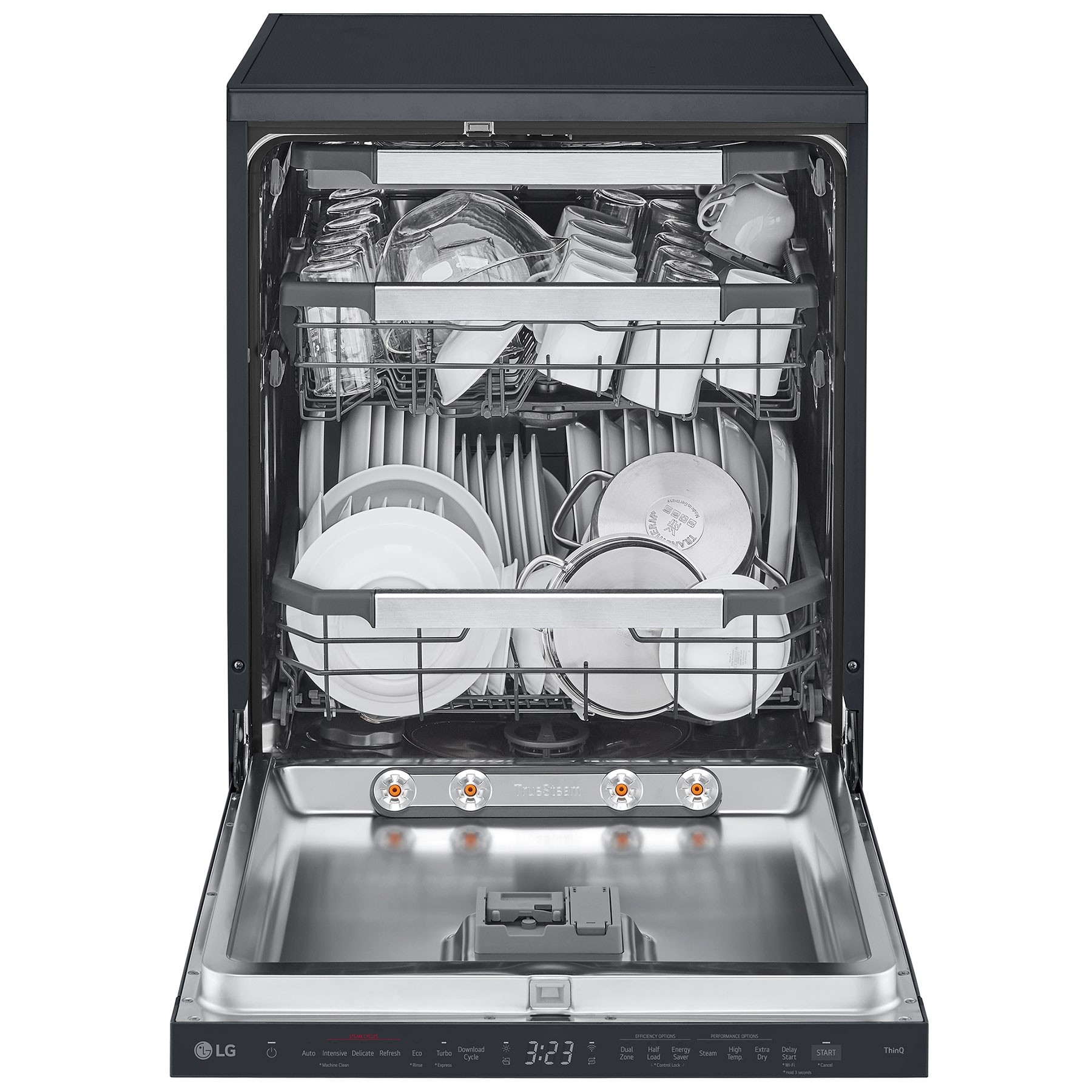 Full Size Truesteam Dishwasher, 14 Place Settings - Matte Black - image 4