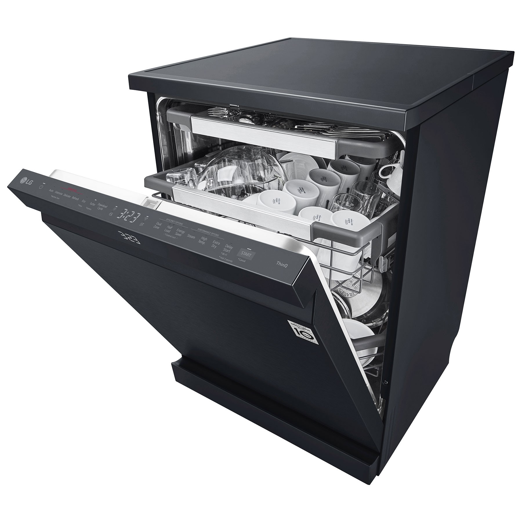 Full Size Truesteam Dishwasher, 14 Place Settings - Matte Black - image 5