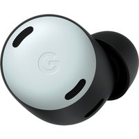 Black and white Google Pixel Buds Pro wireless in-ear headset with sleek design and Bluetooth connectivity.