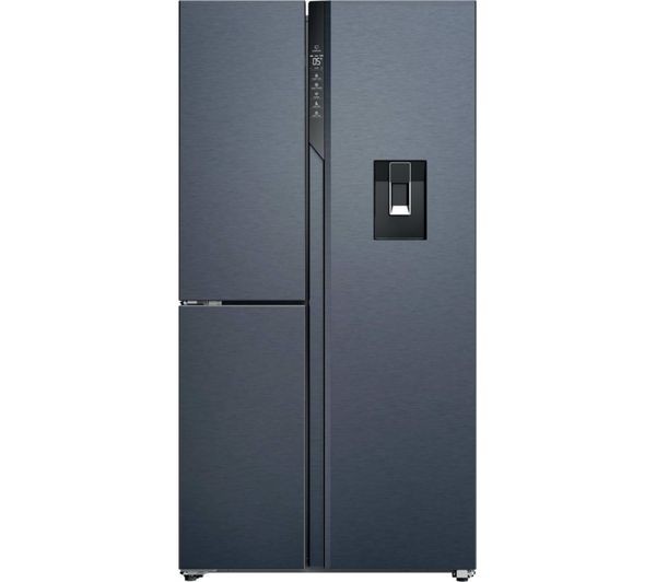 Haier HAIER Series 7 HSPR79F18EWMB American-Style Fridge Freezer - Brushed Black