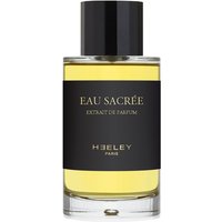 Heeley Eau Sacree Parfum 100 ml bottle, amber liquid, black label with gold text, black cap.