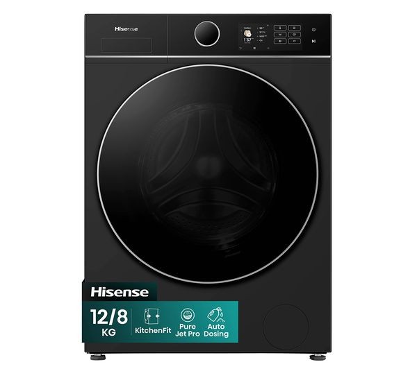Hisense HISENSE KitchenFit 5i Series WD5I1245BBR WiFi-enabled 12 Kg Washer Dryer - Black