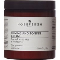Hobe Pergh firming and toning cream in a dark amber jar with a white label, 250 ml.