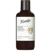 Dark brown bottle of Hobe Pergh Kids Shampoo and Shower Gel, 200 ml, with white label and owl illustration.