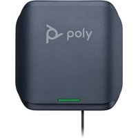 Black HP Poly Rove R8 DECT Repeater with rounded edges, Poly logo, and green LED indicator on front.