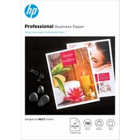 HP Professional Business Paper Matte, A4 size, 180 g/m2, 150 sheets, with printed sample images on cover.