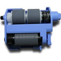 Blue HP ScanJet A Roller Unit with dual gray rollers and black gear mechanism.
