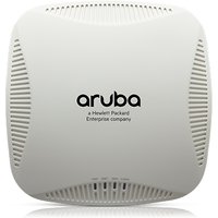 White HPE Aruba Networking IAP-204 access point with vented sides and central logo.