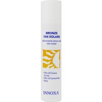 White Innoxa Bronze Tan Solare 100 ml bottle with orange wave design and blue text.
