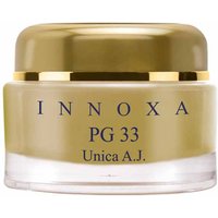 Gold and clear jar of Innoxa Unica AJ 100 ml anti-aging face cream with black text on the lid.